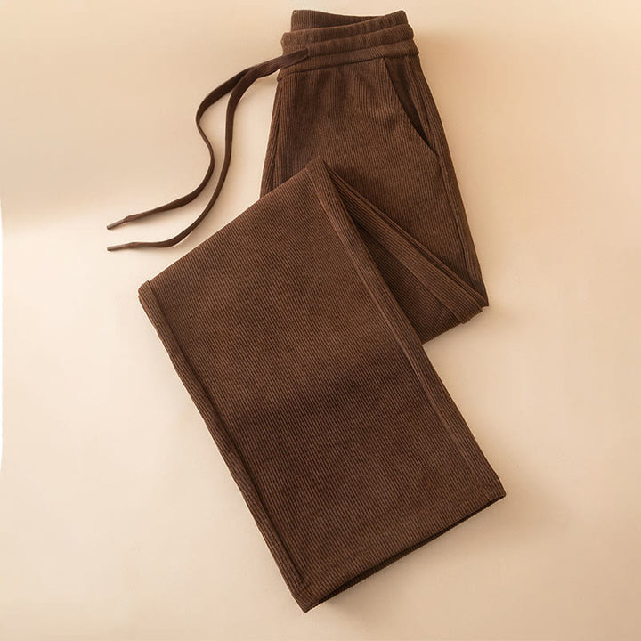 Buddha Stonesレディース 秋冬 ピュアカラー ワイドレッグ コットンパンツ ポケット付き - image 4