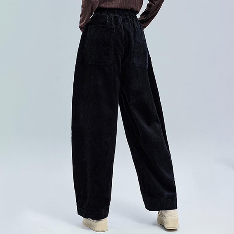 Buddha Stonesレディース 秋物 無地 アンクル丈 シンプルデザイン コーデュロイパンツ ポケット付き - image 4