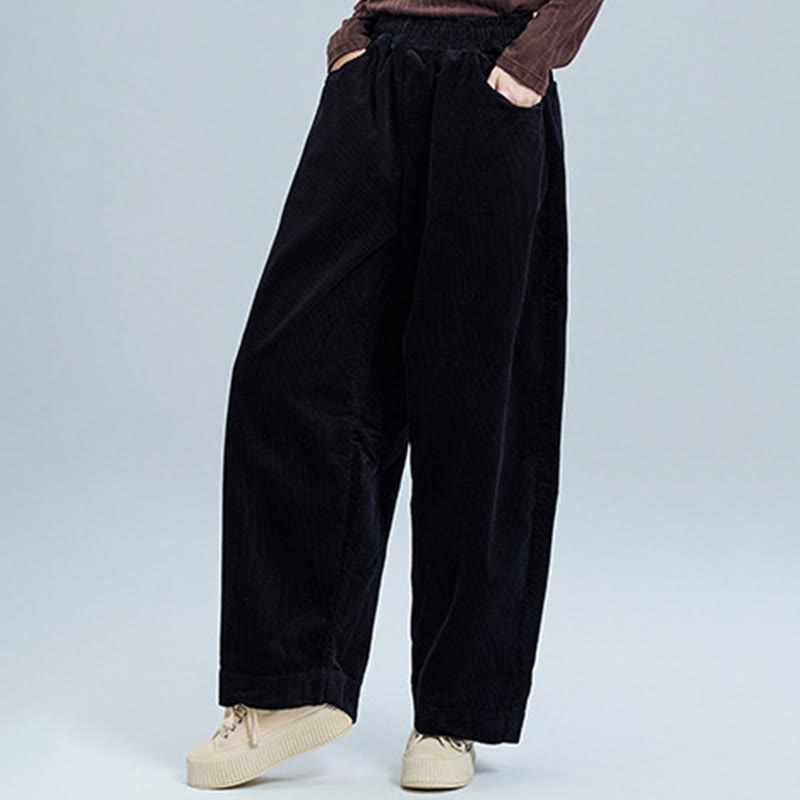 Buddha Stonesレディース 秋物 無地 アンクル丈 シンプルデザイン コーデュロイパンツ ポケット付き - image 6