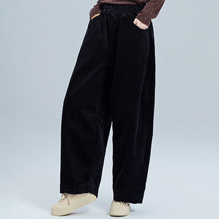 Buddha Stonesレディース 秋冬 無地 アンクル丈 シンプルデザイン コーデュロイ コットンパンツ ポケット付き - image 6