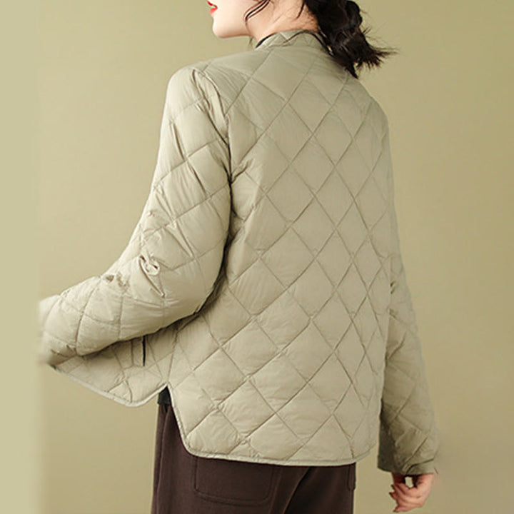 Buddha Stonesレディース 秋冬 長袖 ダイヤモンドキルティングデザイン コットン サーマルジャケット ポケット付き - image 22