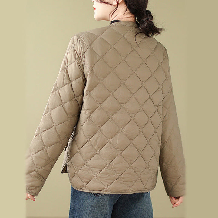 Buddha Stonesレディース 秋冬 長袖 ダイヤモンドキルティングデザイン コットン サーマルジャケット ポケット付き - image 7