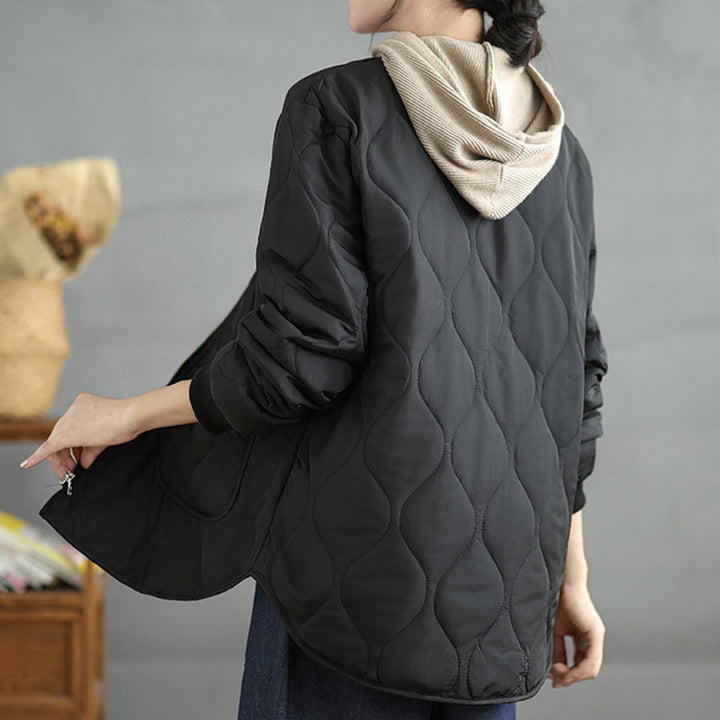 Buddha Stonesレディース 無地 ジッパーデザイン コットン 長袖 ジャケット ポケット付き - image 13