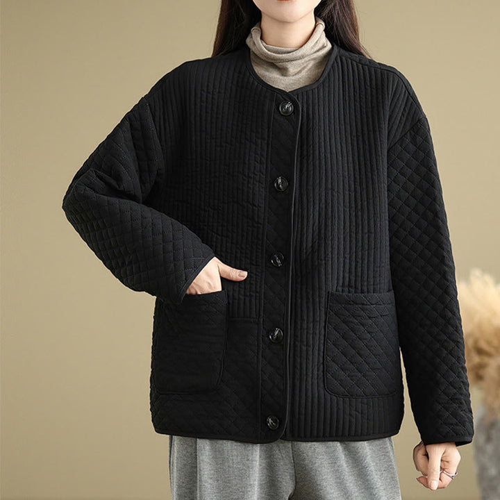 Buddha Stonesレディース ヴィンテージボタン シンプルデザイン 長袖 コットンジャケット ポケット付き - image 3