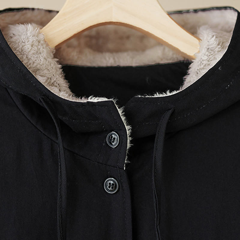 Buddha Stonesレディース 無地 長袖 パーカー コットン サーマル フリース裏地 ポケット付き ジャケット - image 8