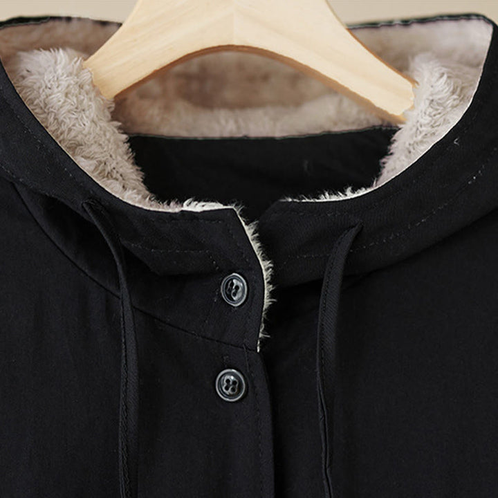 Buddha Stonesレディース 無地 長袖 パーカー コットン サーマル フリース裏地 ポケット付き ジャケット - image 8