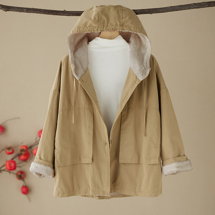 Buddha Stonesレディース 無地 長袖 パーカー コットン サーマル フリース裏地 ポケット付き ジャケット - ゴールデンロッド - US6、 UK/AU10、 EU38 (XL) - image 0