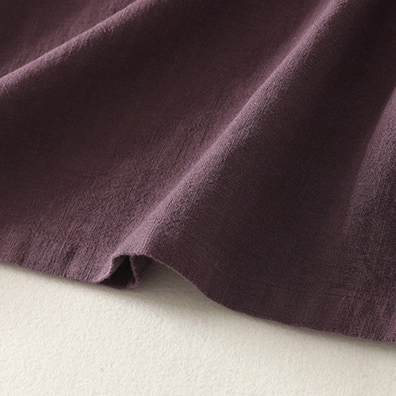 Buddha Stonesスプリング 斜め留め カエルボタンデザイン コットン 長袖 ミディドレス - image 5