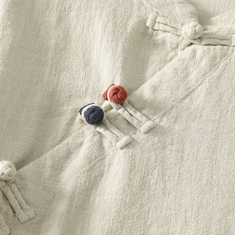 Buddha Stonesスプリング 斜め留め カエルボタンデザイン コットン 長袖 ミディドレス - image 10