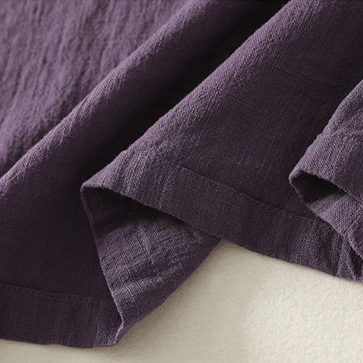 Buddha Stonesヴィンテージ プレーン フロッグボタン アシンメトリーデザイン 長袖 コットンリネン ミディドレス - image 15