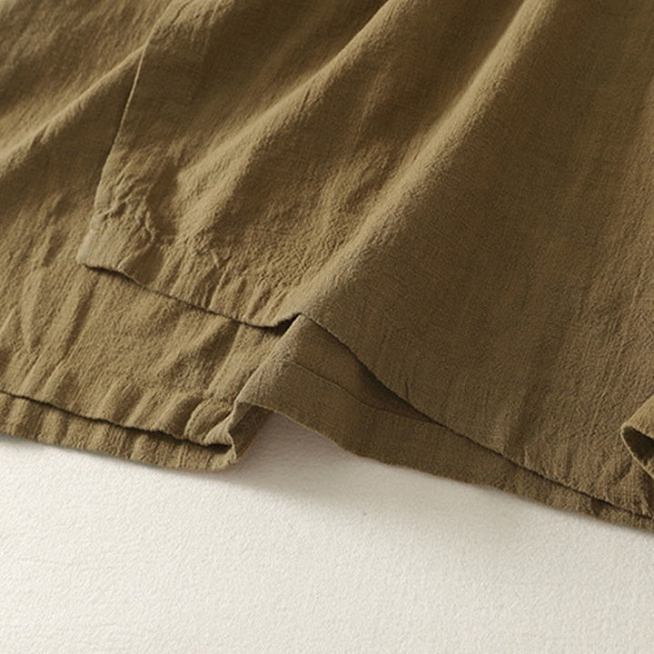 Buddha Stonesヴィンテージ プレーン フロッグボタン アシンメトリーデザイン 長袖 コットンリネン ミディドレス - image 5