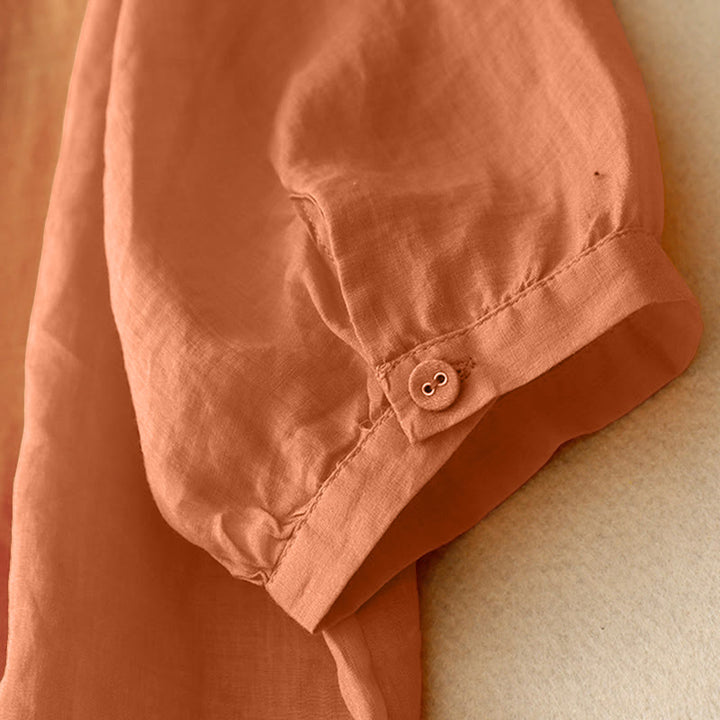 Buddha StonesVネックライン刺繍 レディース 半袖シャツ - image 9