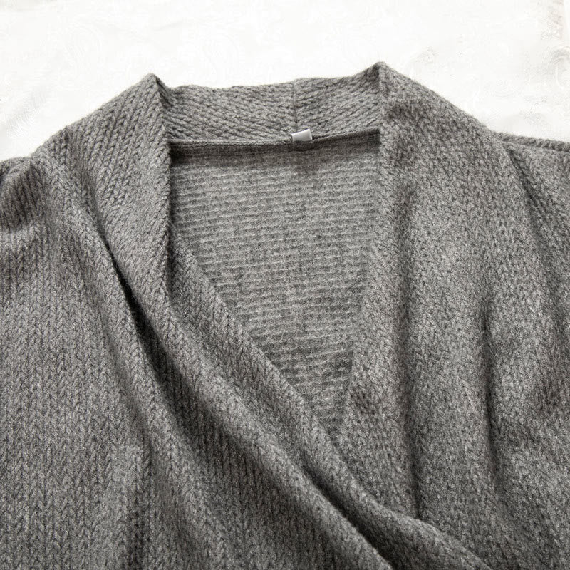 Buddha Stones無地 不規則な襟デザイン メンズ コットン 長袖 ジャケット シャツ - image 4