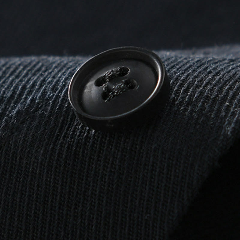 Buddha Stones春カラーコントラスト パッチワークデザイン 長袖 メンズ コットンシャツ 服 - image 12