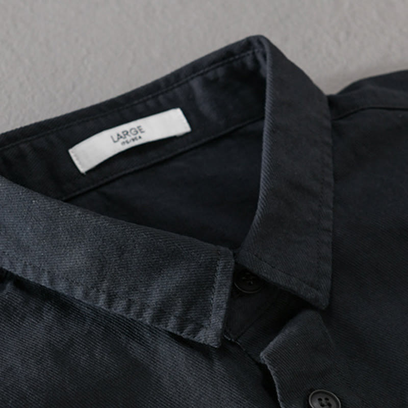 Buddha Stones春カラーコントラスト パッチワークデザイン 長袖 メンズ コットンシャツ 服 - image 9
