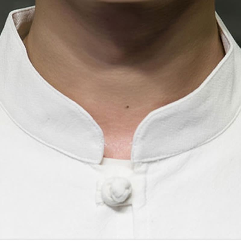 Buddha Stonesシンプル 唐装 無地 中国風 カエルボタン メンズ コットン 長袖 ジャケット シャツ - image 20