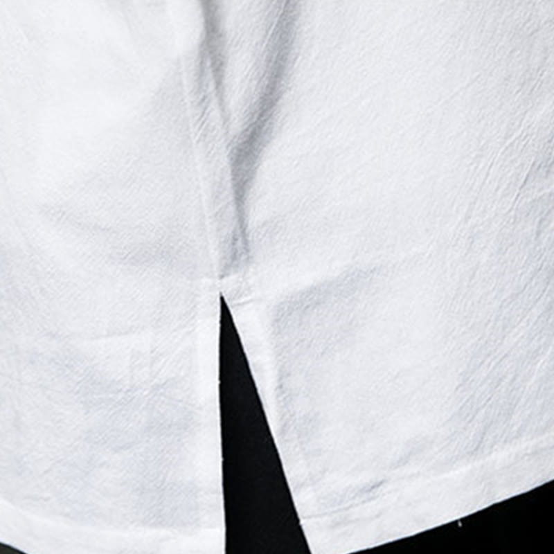 Buddha Stonesシンプル 唐装 無地 中国風 カエルボタン メンズ コットン 長袖 ジャケット シャツ - image 22