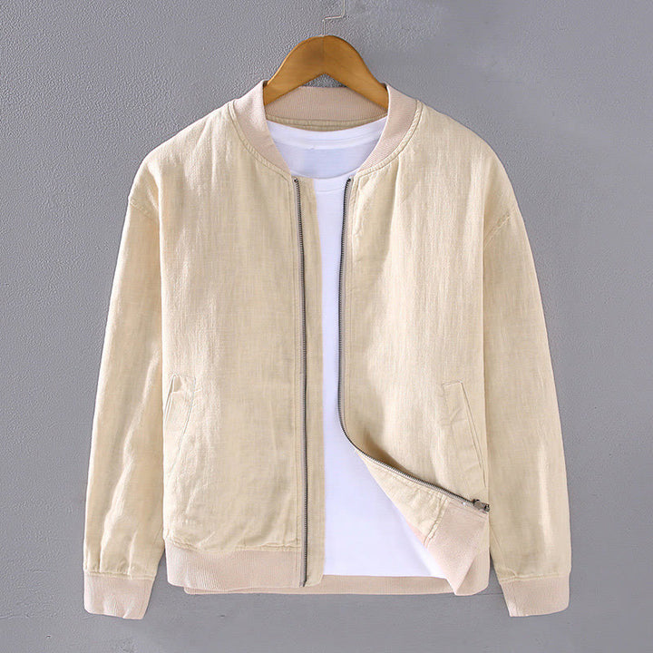 Buddha Stones冬用ジッパーデザイン スタンドカラー メンズ コットンリネン 長袖ジャケット ポケット付き - ライトゴールデンロッドイエロー - US/UK/AU42、 EU52 (3XL) - image 13