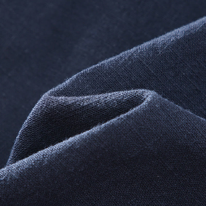 Buddha Stones冬用ジッパーデザイン スタンドカラー メンズ コットンリネン 長袖ジャケット ポケット付き - image 7