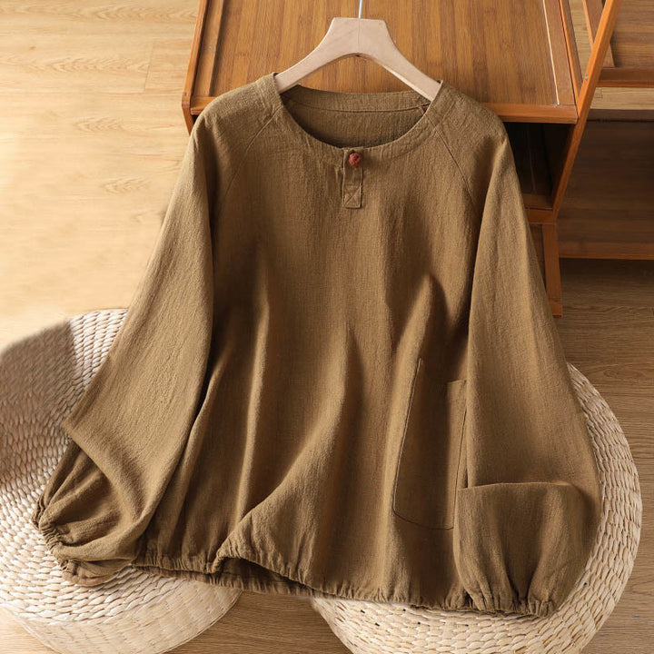 Buddha Stonesカジュアル 無地 長袖 コットン ポリエステル レディース シャツ - ペルー - US14、 UK/AU18、 EU46 (2XL) - image 15