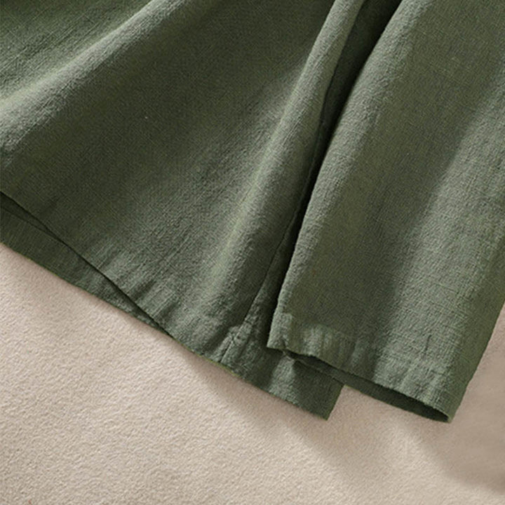Buddha Stonesカジュアルボタンクルーネックコットンレディース長袖シャツ（ポケット付き） - image 2