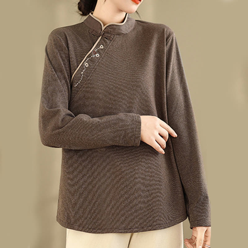 Buddha Stonesフロッグボタン コットン レディース 長袖シャツ - image 4
