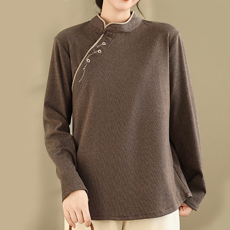 Buddha Stonesフロッグボタン コットン レディース 長袖シャツ - image 1