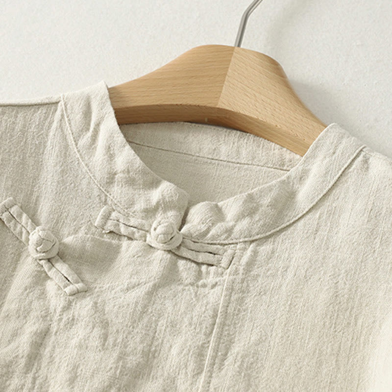 Buddha Stonesカジュアル 無地 フロッグボタン コットン レディース 長袖シャツ - image 11