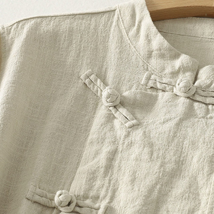 Buddha Stonesカジュアル 無地 フロッグボタン コットン レディース 長袖シャツ - image 8