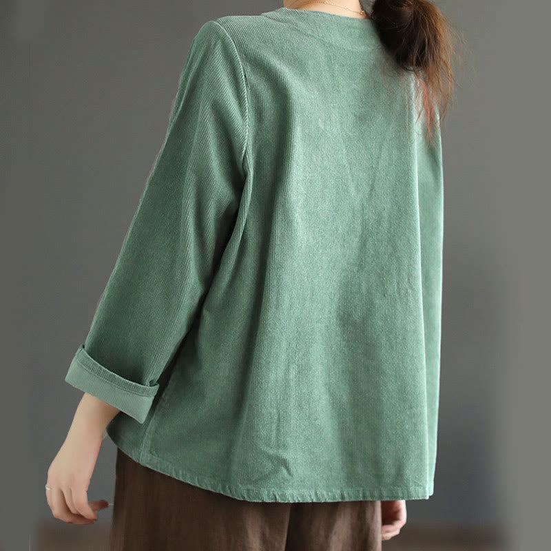 Buddha Stonesレディース コットン 長袖 コーデュロイ ジャケット ポケット付き - image 11