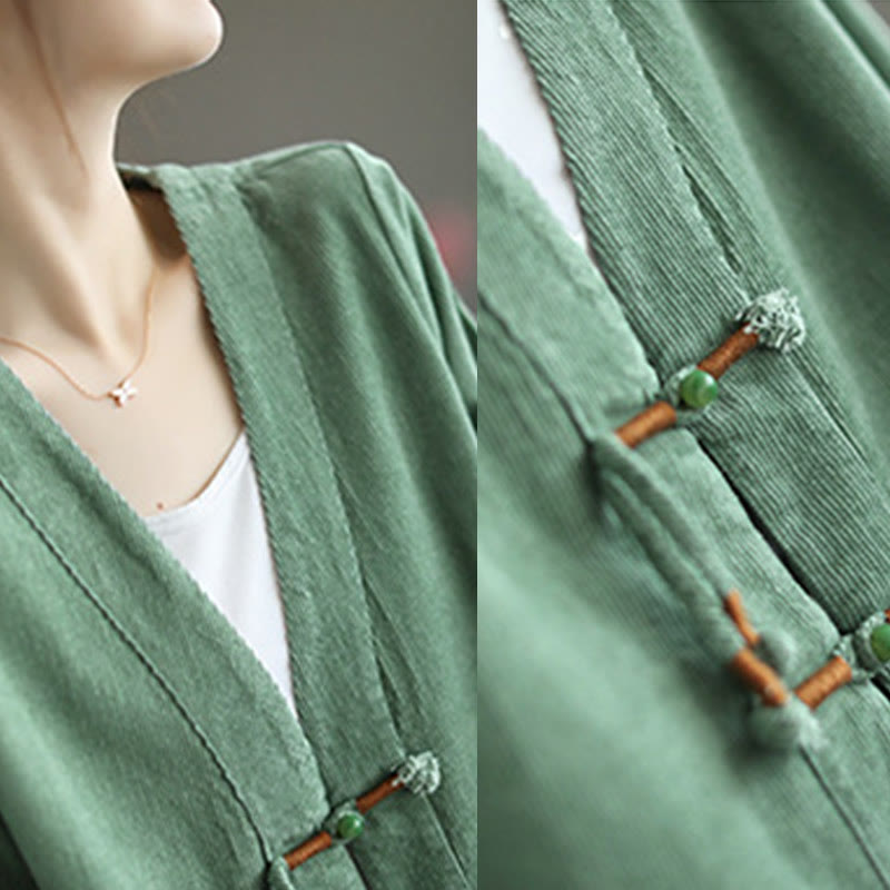 Buddha Stonesレディース コットン 長袖 コーデュロイ ジャケット ポケット付き - image 12