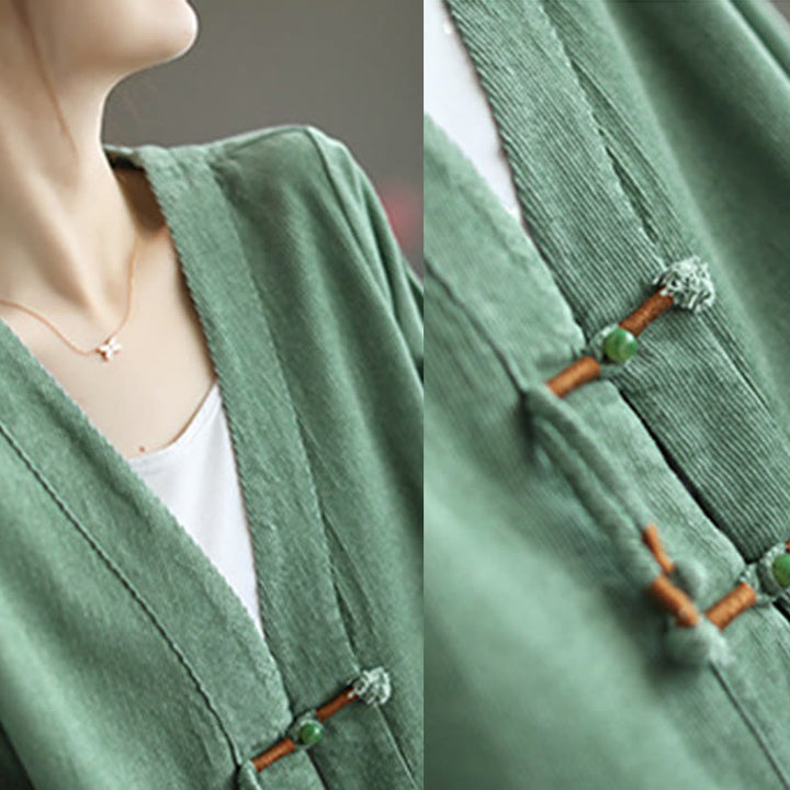 Buddha Stonesレディース コットン 長袖 コーデュロイ ジャケット ポケット付き - image 12