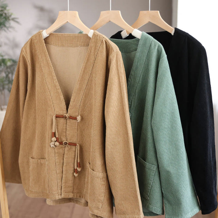 Buddha Stonesレディース コットン 長袖 コーデュロイ ジャケット ポケット付き - image 17