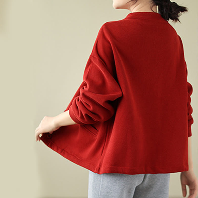 Buddha Stones無地 レディース コットン 長袖 ジャケット ポケット付き - image 7