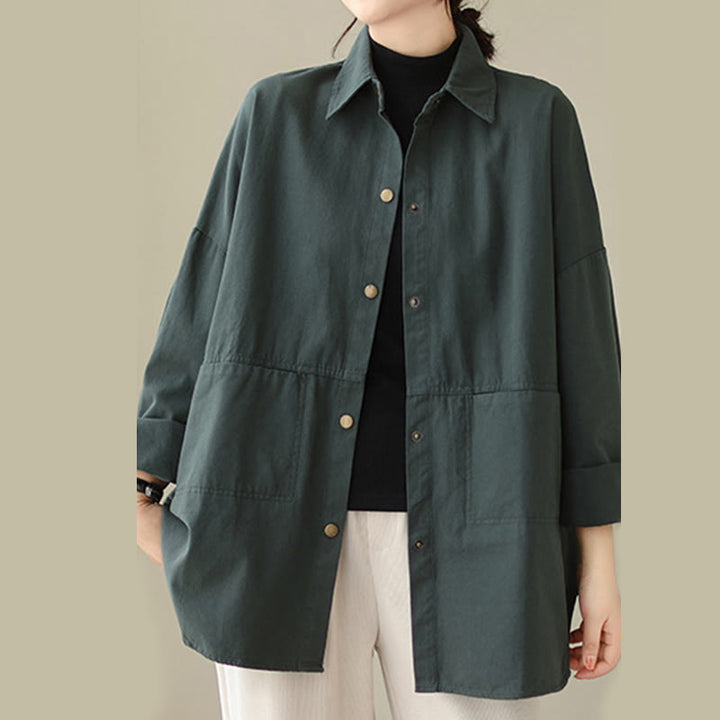 Buddha Stonesカジュアル 無地 レディース 長袖 ジャケット ポケット付き - image 2