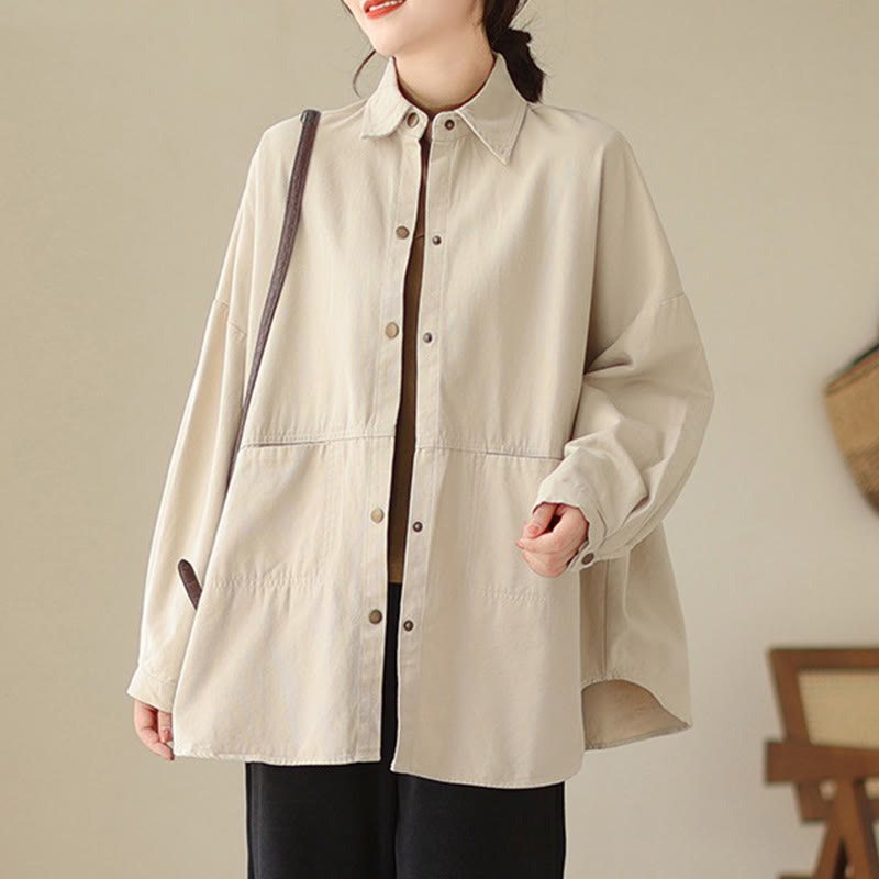 Buddha Stonesカジュアル 無地 レディース 長袖 ジャケット ポケット付き - ベージュ - US14、 UK/AU18、 EU46 (2XL) - image 8