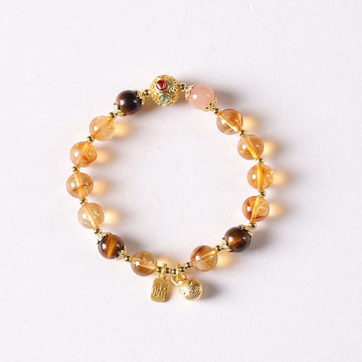 Buddha Stones天然シトリン福の字幸運獣豊かさブレスレット - image 7