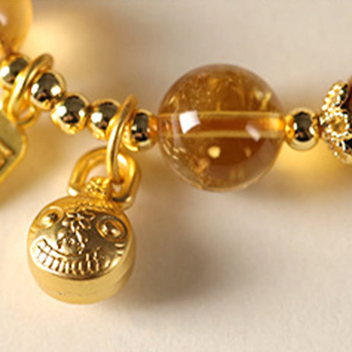Buddha Stones天然シトリン福の字幸運獣豊かさブレスレット - image 12