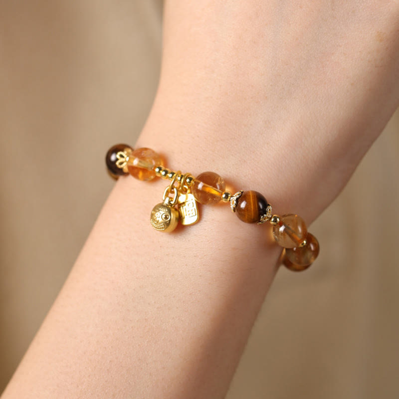 Buddha Stones天然シトリン福の字幸運獣豊かさブレスレット - image 11