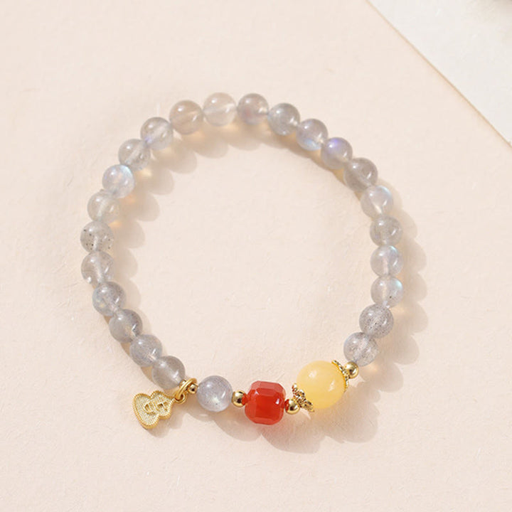 Buddha Stones天然ムーンストーン 蓮の愛のチャーミングブレスレット - image 11