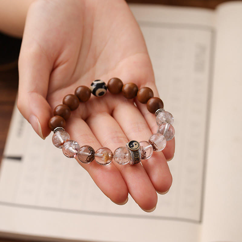 Buddha Stones雷に打たれた木 赤 ファントム陰陽守護ブレスレット - image 3
