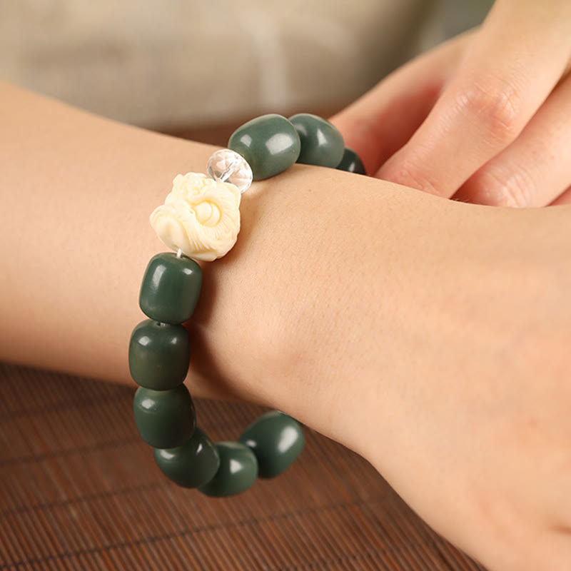 Buddha Stonesの種子オーム・マニ・パドメ・フムライオンヘッド平和ブレスレット - image 2