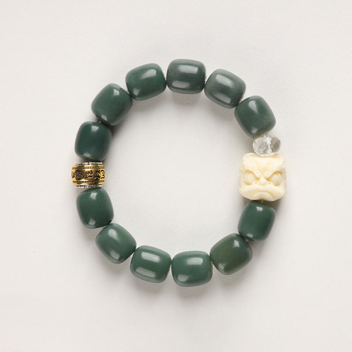 Buddha Stonesの種子オーム・マニ・パドメ・フムライオンヘッド平和ブレスレット - image 1