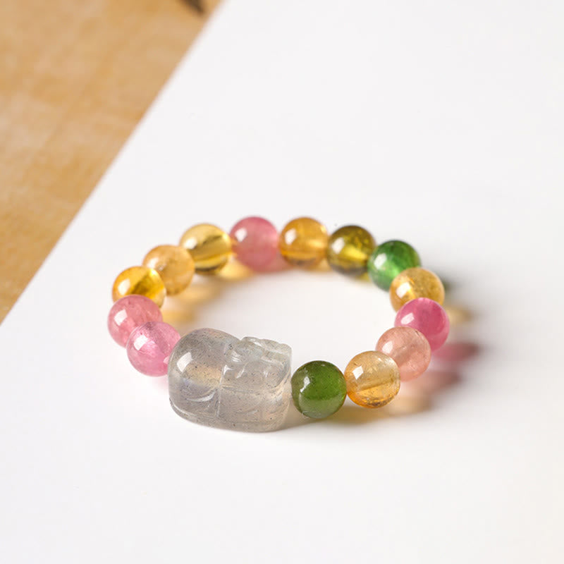 Buddha Stones天然トルマリンラッキーパールPiXiu琥珀ポジティブラブリング - image 6