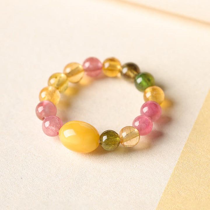 Buddha Stones天然トルマリンラッキーパールPiXiu琥珀ポジティブラブリング - image 11