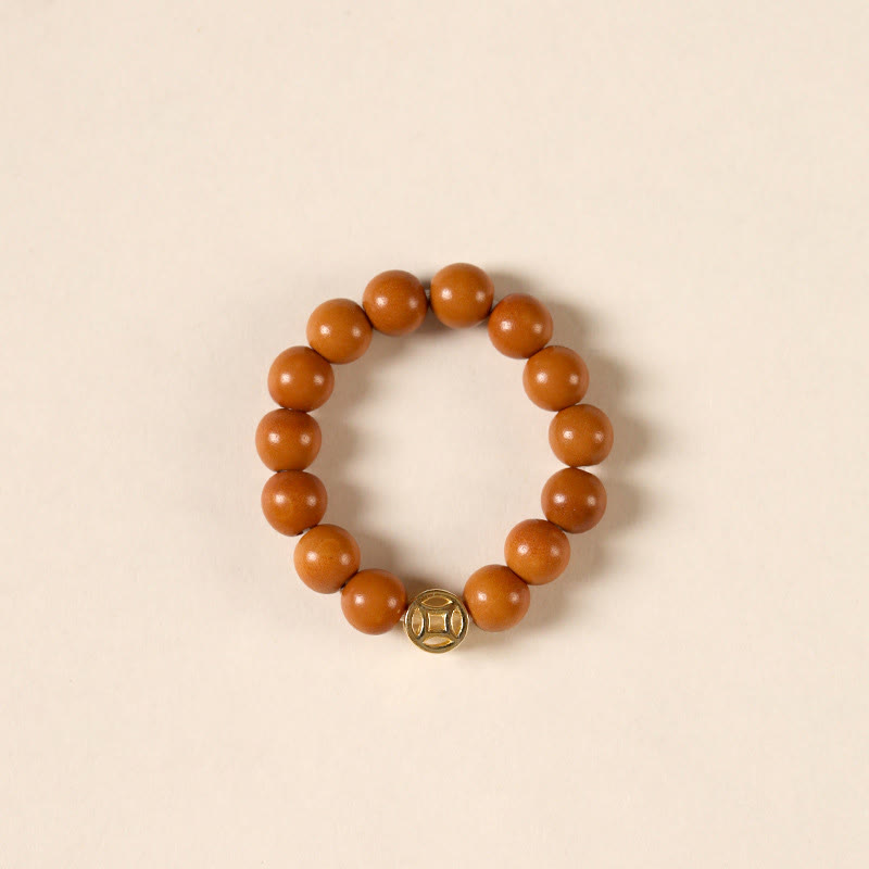Buddha Stonesオリーブピットビーズ銅貨内なる力の指輪 - 銅貨 - 4mm - image 1
