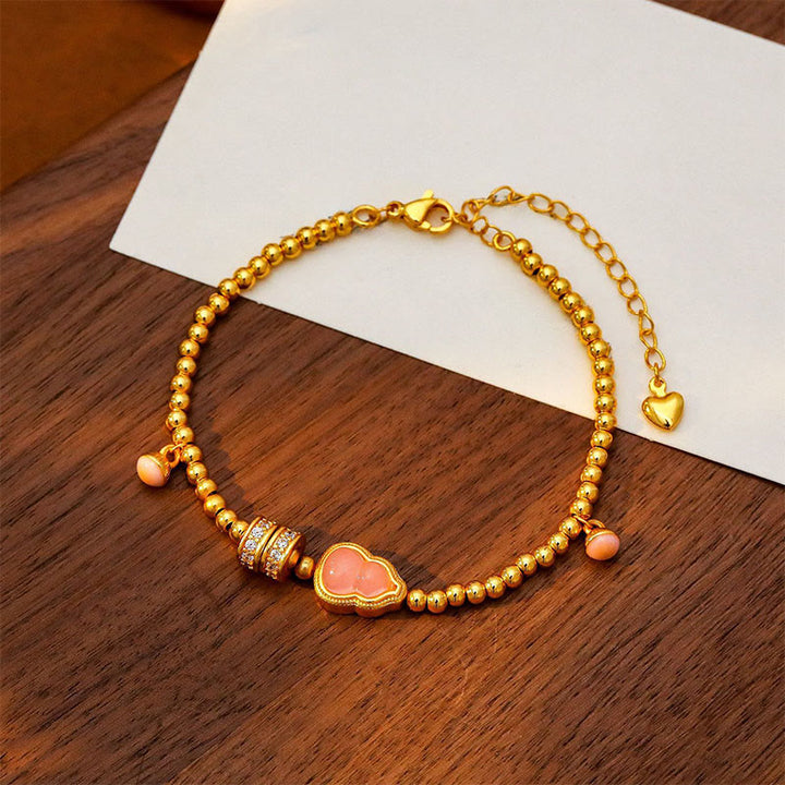 Buddha Stones銅 真鍮 メッキ 24K ゴールドビーズ ひょうたん開運財運ブレスレット - image 3