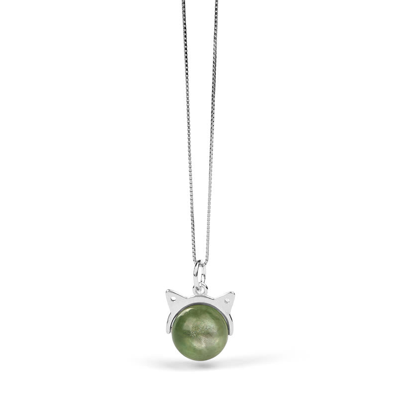 Buddha Stones 925スターリングシルバー 天然グリーンレピドライト 猫用守護ネックレスペンダント - image 6