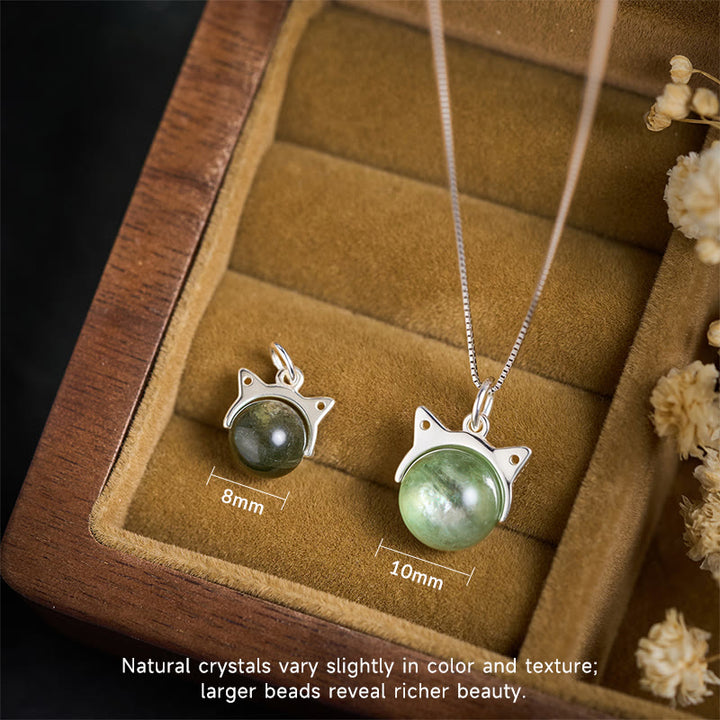 Buddha Stones 925スターリングシルバー 天然グリーンレピドライト 猫用守護ネックレスペンダント - image 3