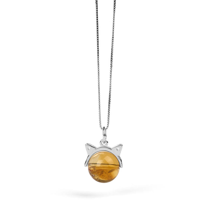 Buddha Stones925スターリングシルバー 天然シトリン 猫の豊かさのネックレスペンダント - image 6
